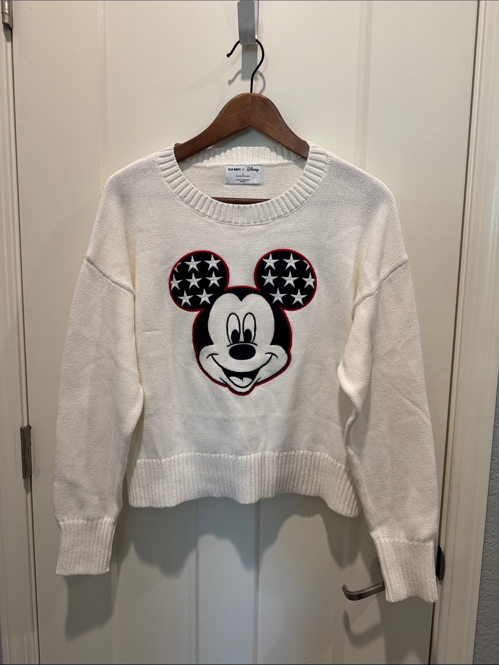 Disney Seaside Mickey Mouse Americana Cotton Knit Sweater - Small